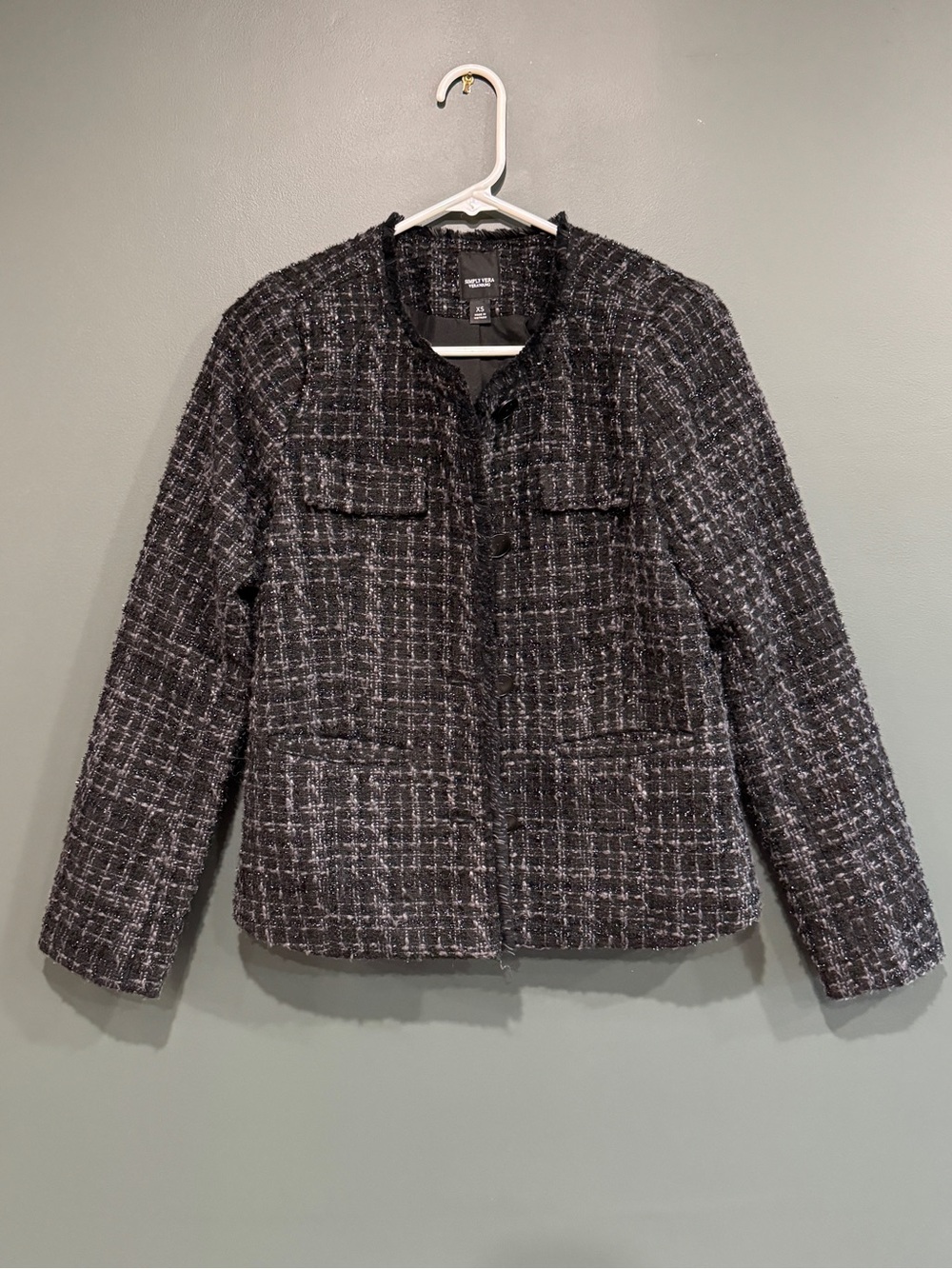 Simply Vera Vera Wang Black Tweed Boxy Blazer